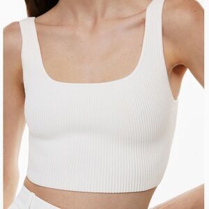 Aritzia Babaton Sculpt Knit Cropped Tank in White